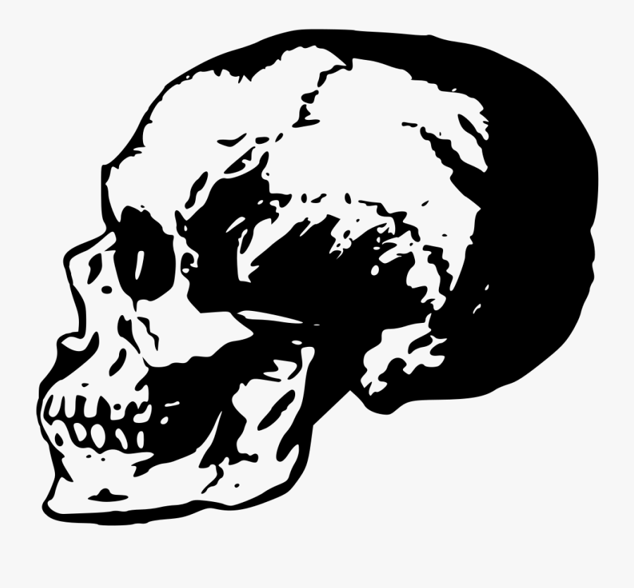Creepy Side Skull - Illustration, Transparent Clipart