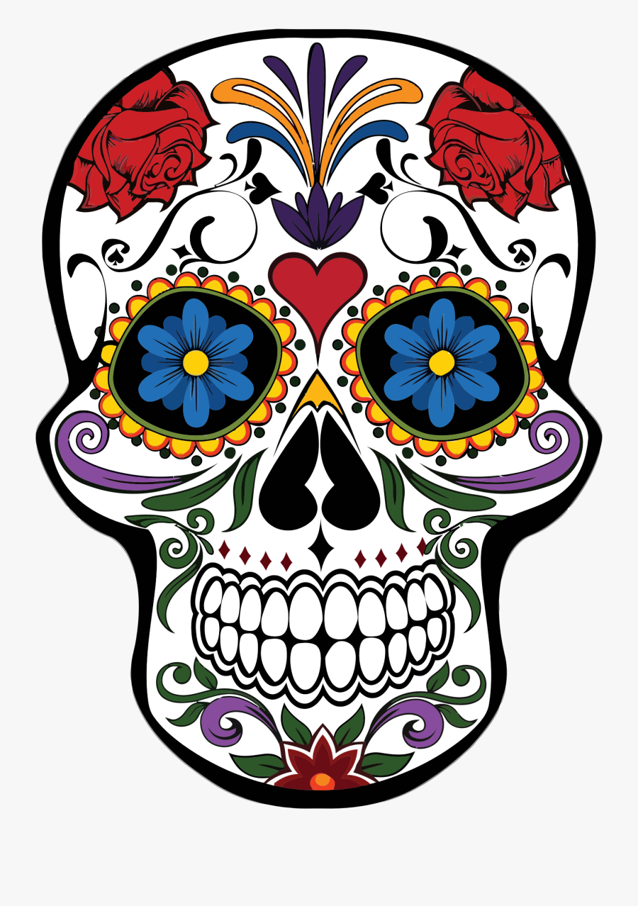 Flower Skull Drawing At Getdrawings - Day Of The Dead Skulls Png, Transparent Clipart