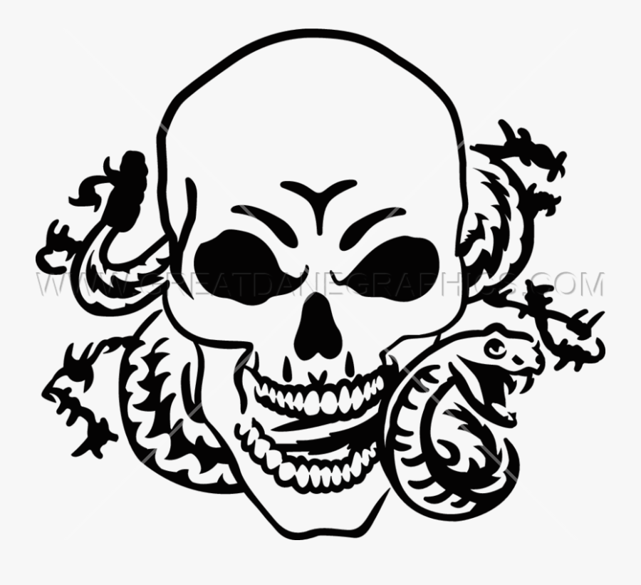 Snake Skeleton Human Skull Symbolism Clip Art - Cool Snake And Skull Drawing, Transparent Clipart