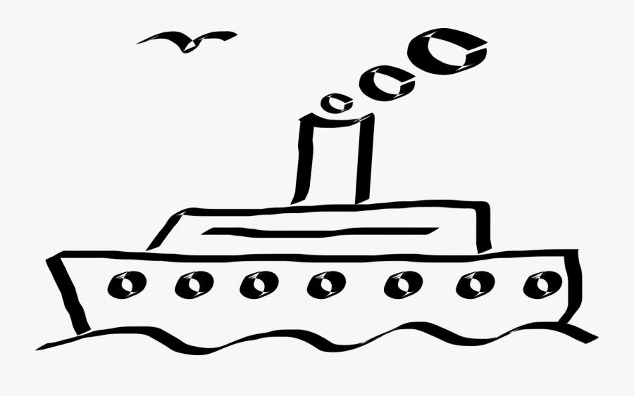 Rectangle,line Art,area - Ferry Black And White, Transparent Clipart