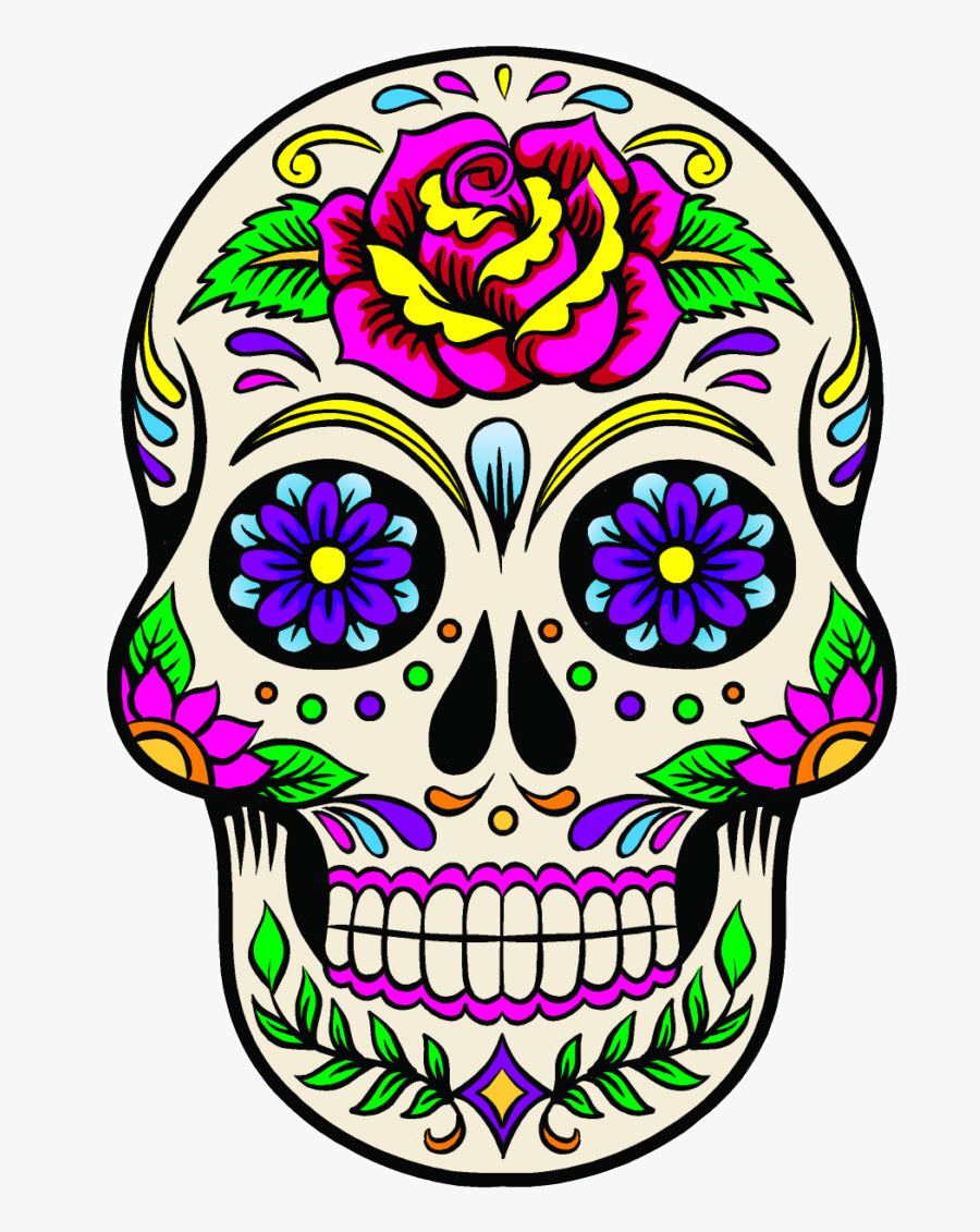 Calavera Calaverasmexicanas Azucar - Day Of The Dead Rose Skull, Transparent Clipart