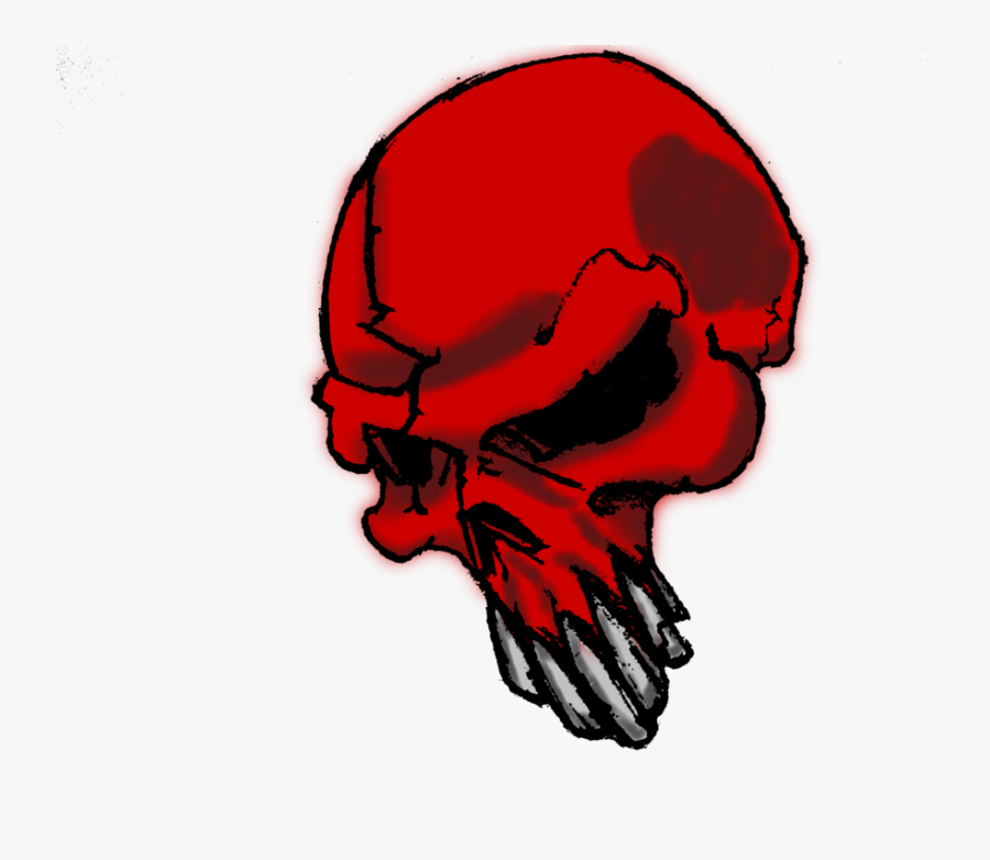 Red Skull Bone Clip Art - Skull Red Png, Transparent Clipart
