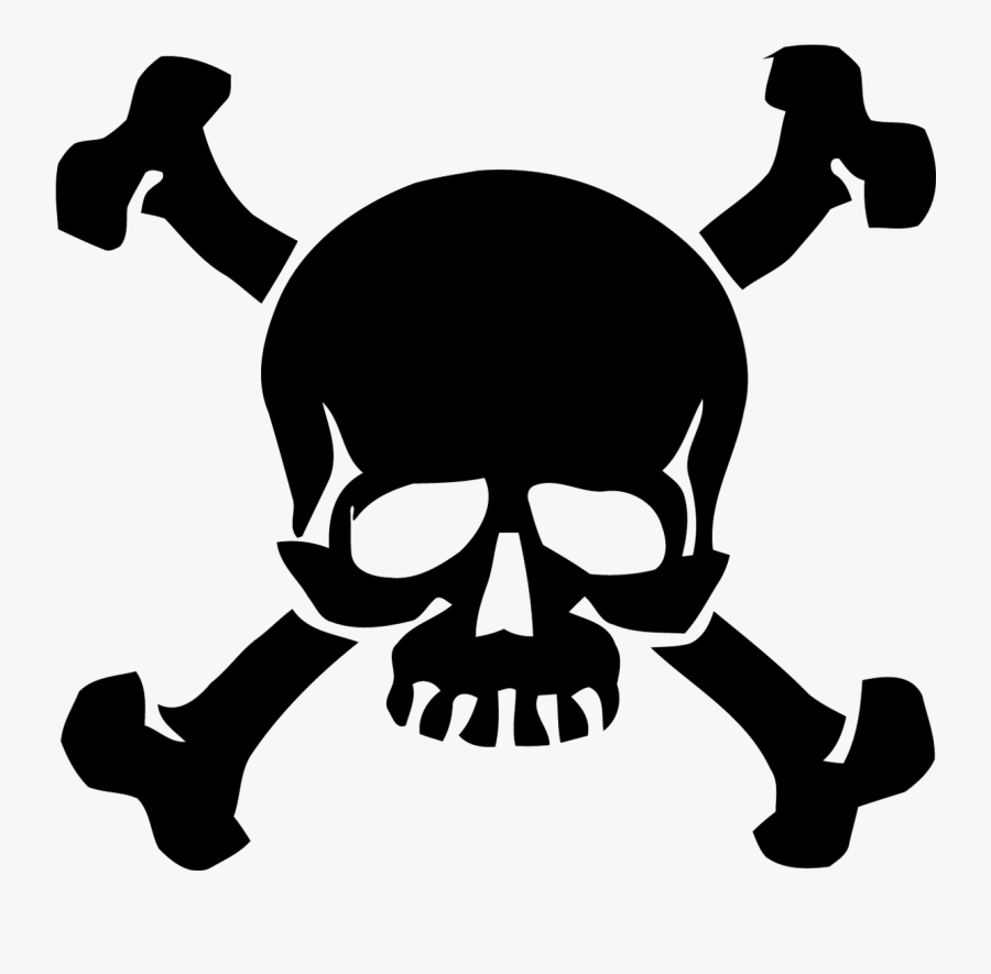 Piracy Jolly Roger Skull And Crossbones Clip Art - Pirate Clip Art, Transparent Clipart