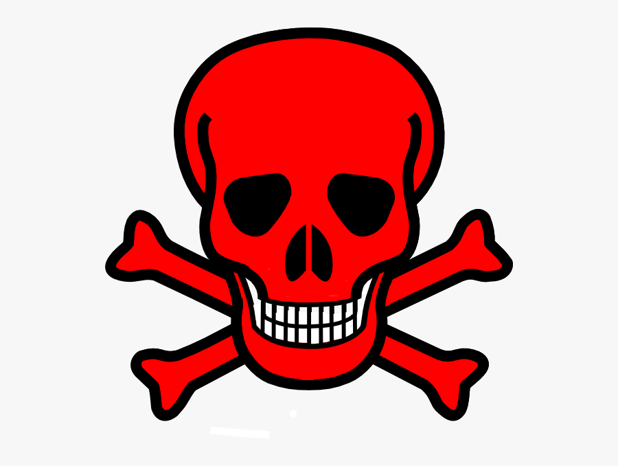 Danger Skull And Crossbones Red, Transparent Clipart