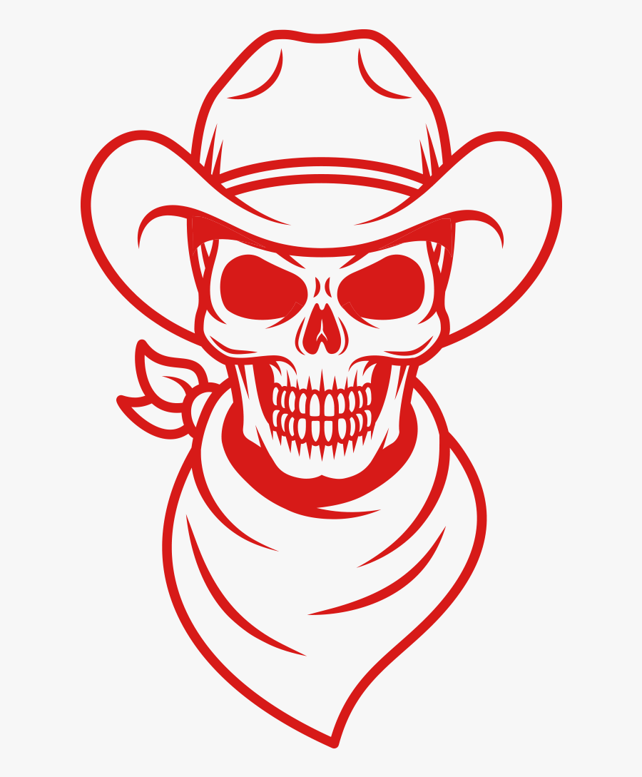 Skull American Frontier Clip Art Hand Painted - Skull Cowboy Vector Transparent, Transparent Clipart