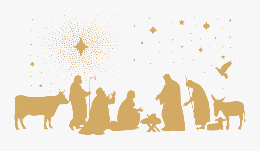 Christmas Nativity Black And White, Transparent Clipart