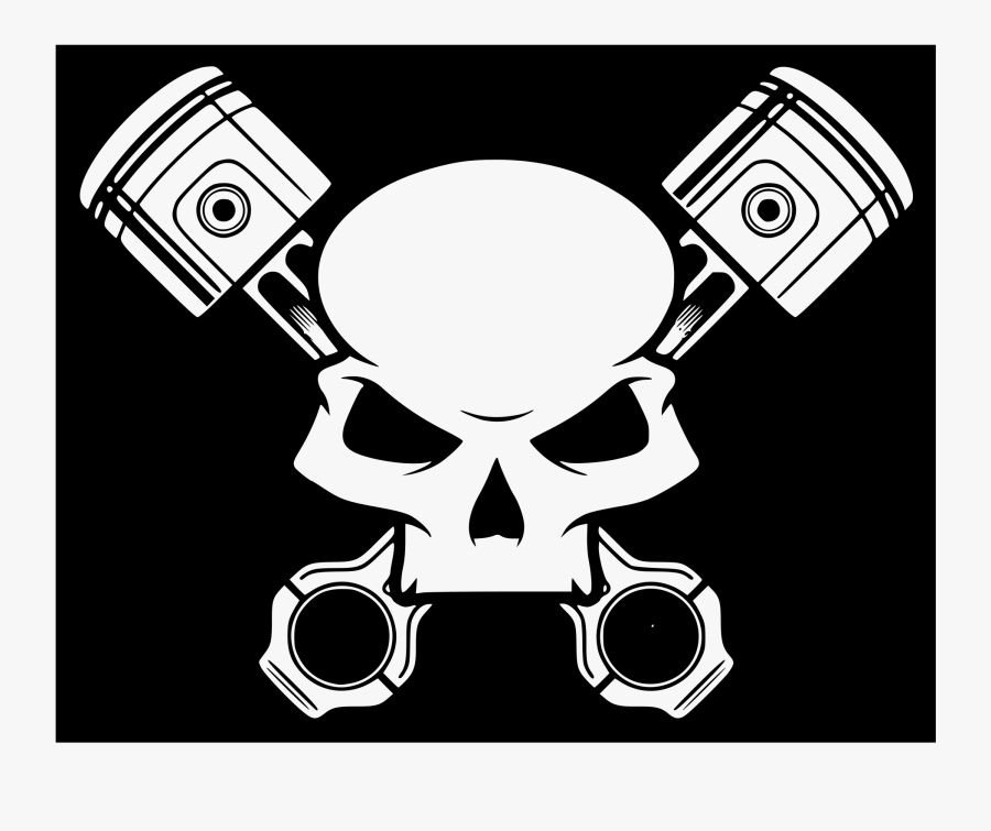 Skull,monochrome Photography,text - Pistons Skull, Transparent Clipart