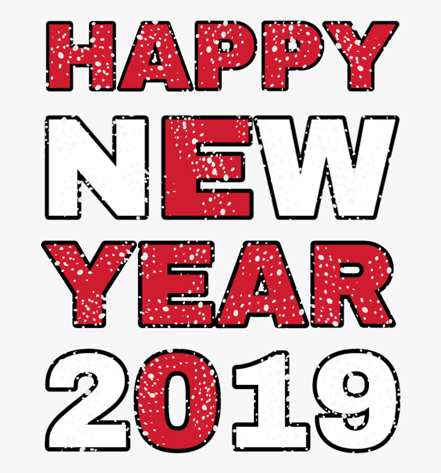 Happy New Year 2019 Red And White, Transparent Clipart