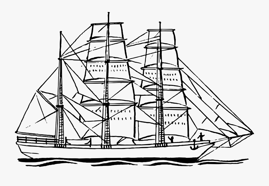 Ship Clipart Barko - Black And White Ship, Transparent Clipart