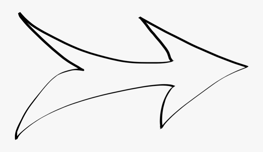 Hand Drawn Arrow Clipart - Arrow Outline Clipart, Transparent Clipart