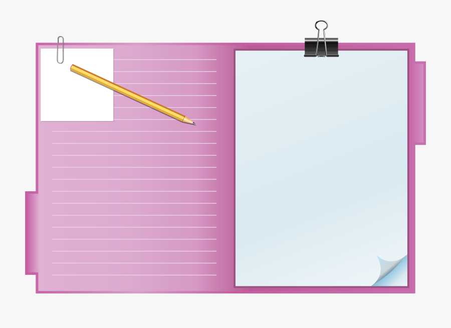 Clipboard And Pencils Vector Free Vector / 4vector - Pink Notebook Clipart Png, Transparent Clipart