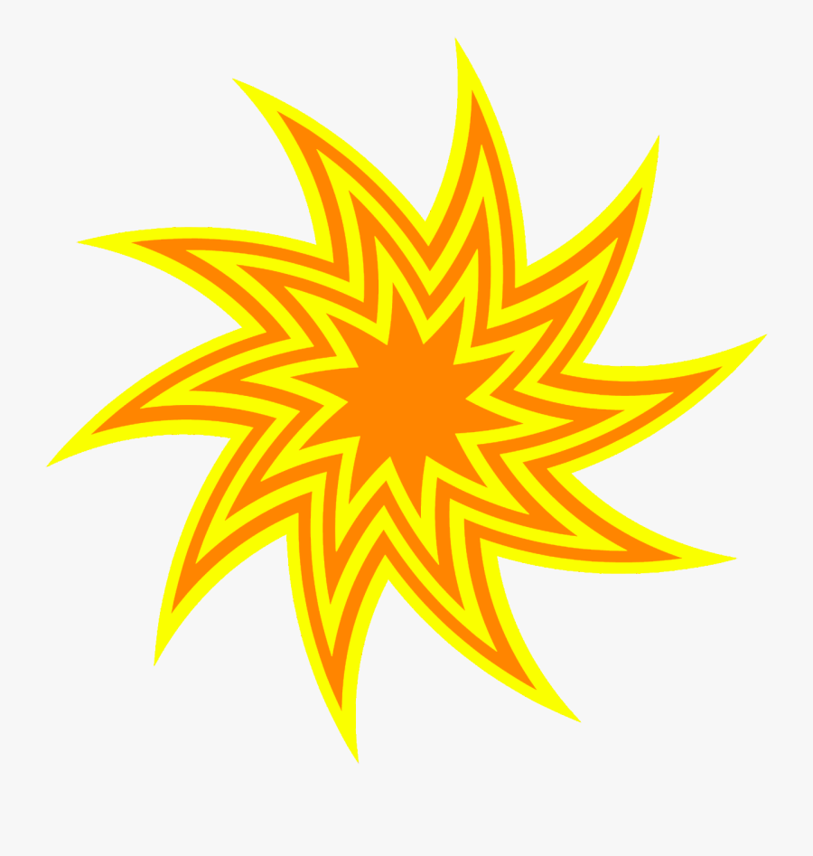 Hd Yellow And Orange Star Swirl - Red Coloured Star With Png, Transparent Clipart
