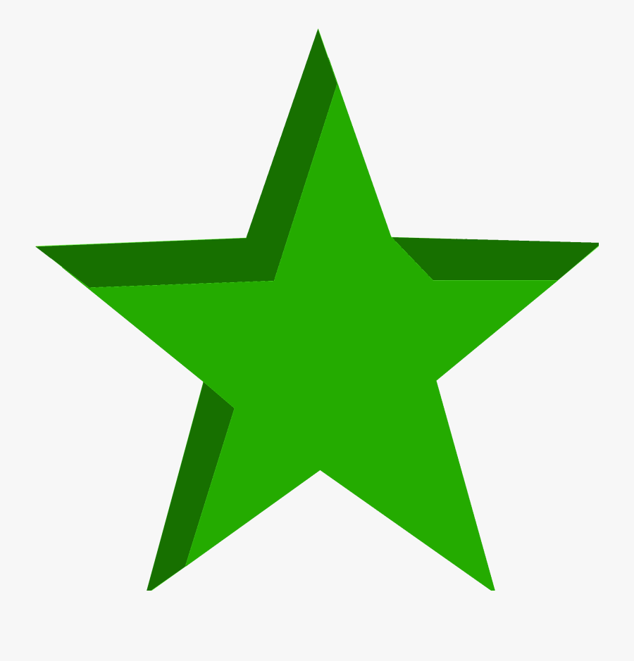 Transparent Black Stars Png - 5 Point Star Green, Transparent Clipart