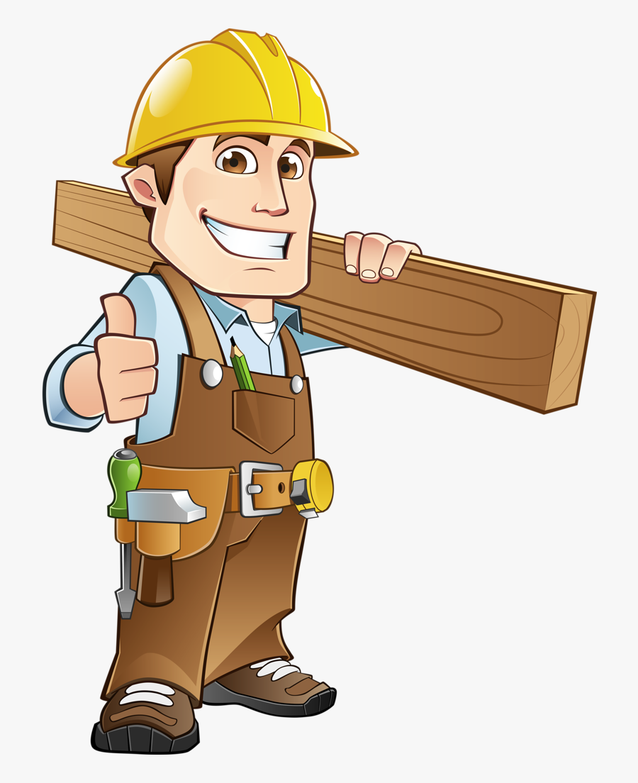 Transparent Clipboard Clipart - Cartoon Construction Worker, Transparent Clipart