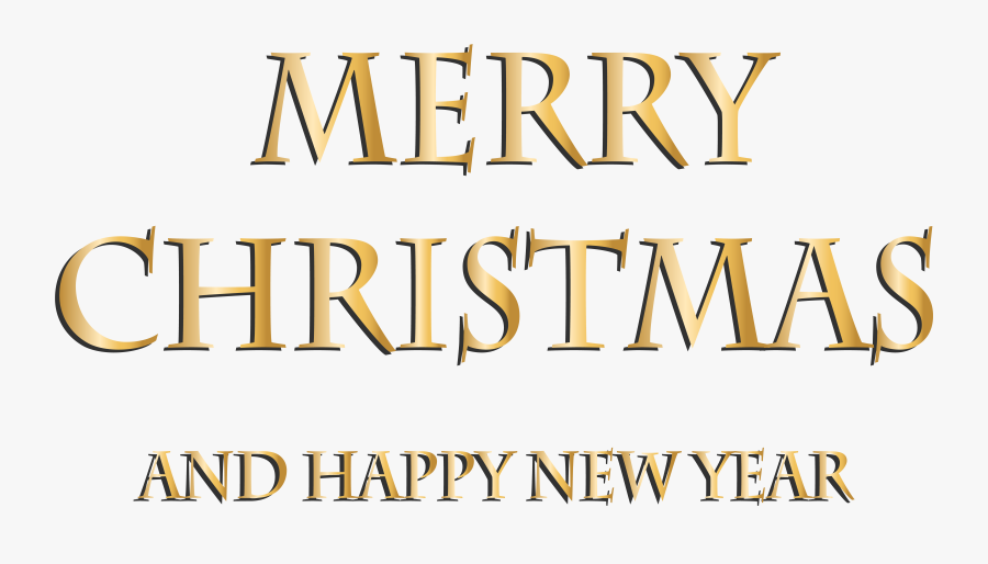 Gold Merry Christmas Transparent Clip Art - Tan, Transparent Clipart