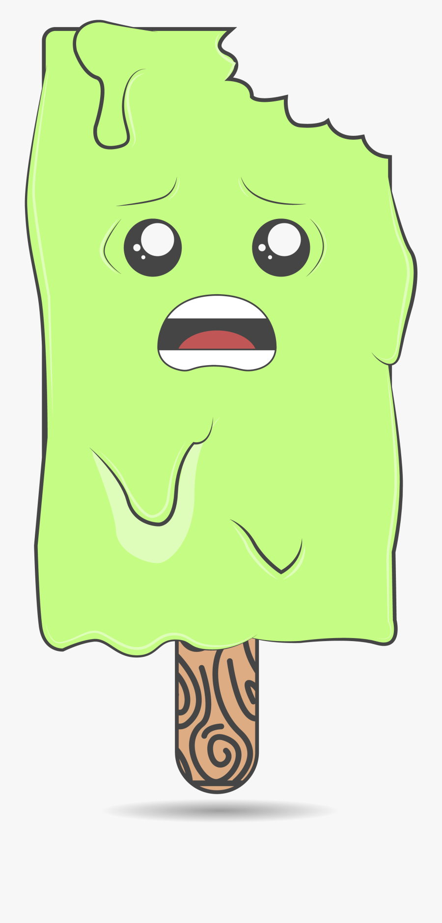Nature Clipart Public Domain - Cute Melting Cartoon Popsicles, Transparent Clipart