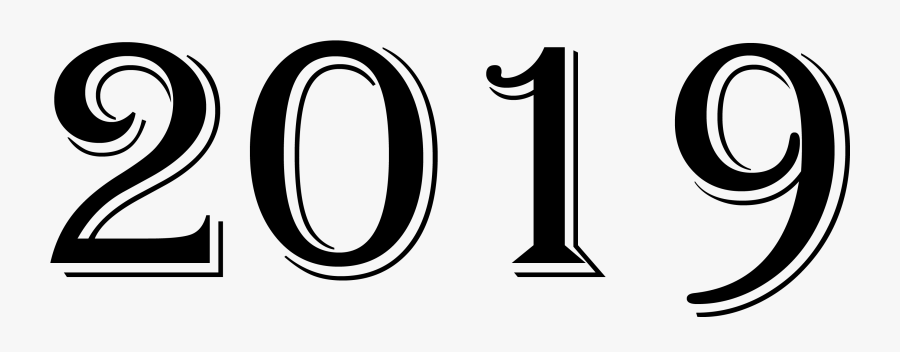 Happy New Year Png Black And White - Transparent Black 2019 Hd Clipart, Transparent Clipart