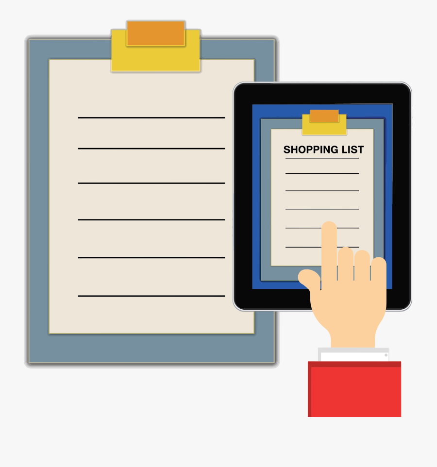 Shopping List Clipboard Tablet Clip Arts - Clip Art, Transparent Clipart