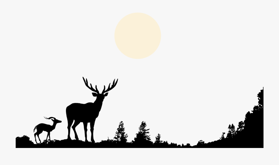 Deer Nature Wildlife Clip Art - Nature Scene With Animals, Transparent Clipart