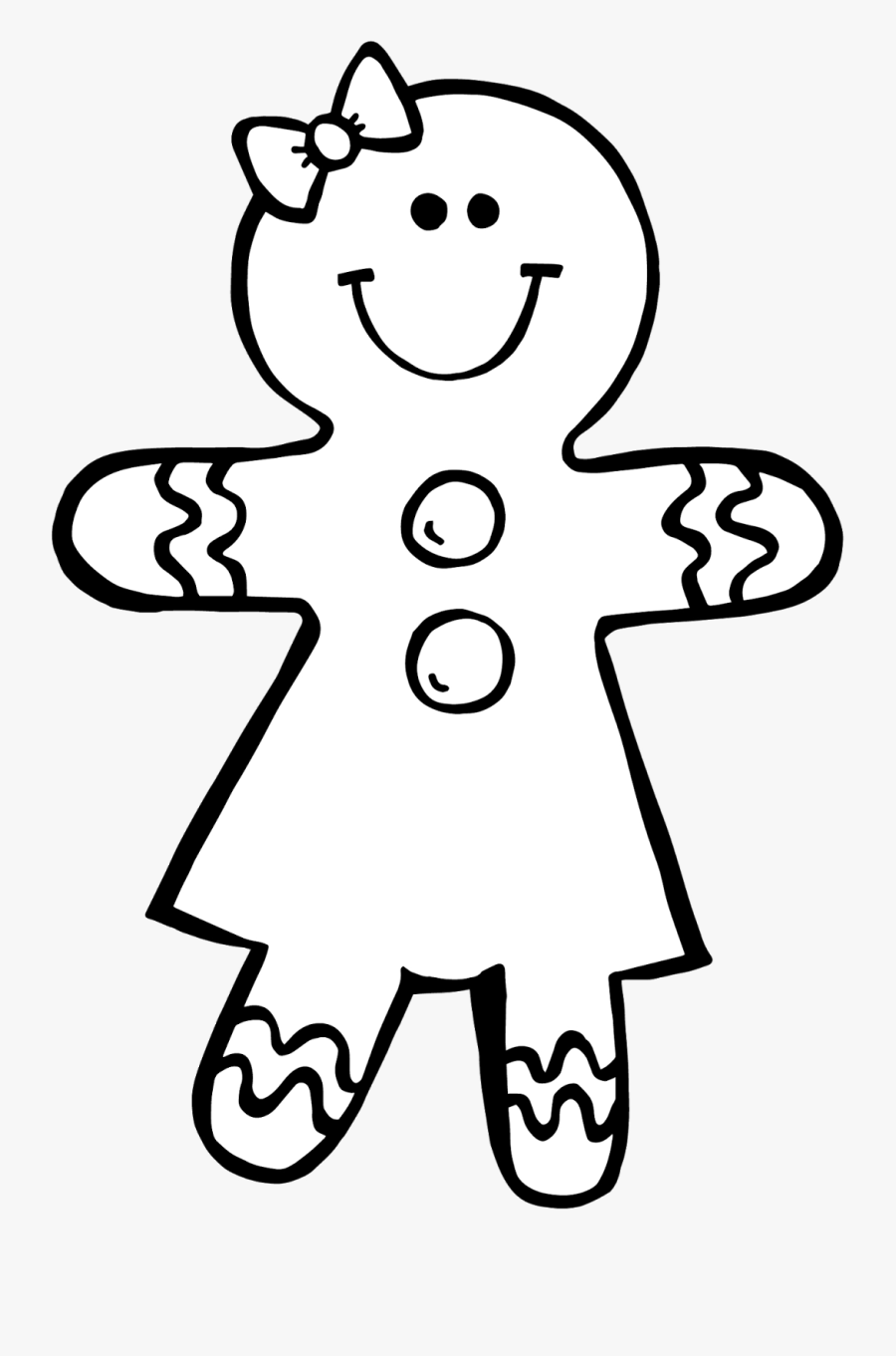 Images For Gingerbread Clipart - Gingerbread Girl Black And White, Transparent Clipart
