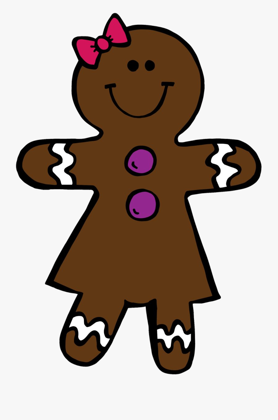 Gingerbread House Clip Art - Gingerbread Girl To Color, Transparent Clipart