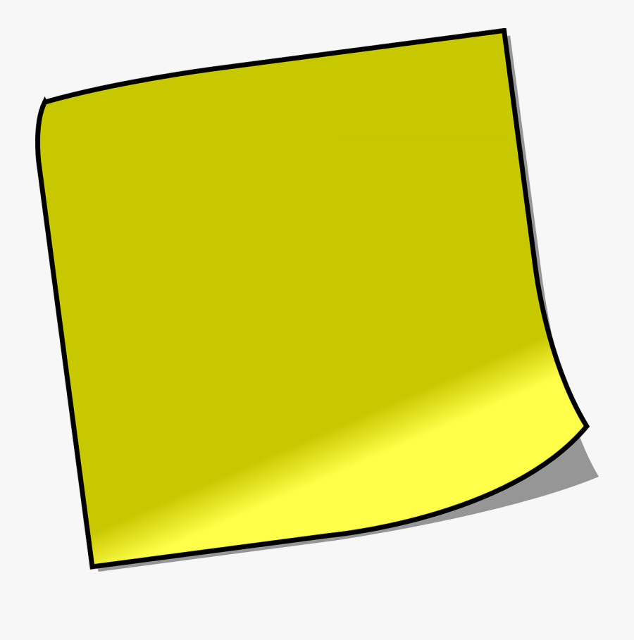 Note Sticky Note Memo Reminder Yellow - Sticky Note Clip Art, Transparent Clipart
