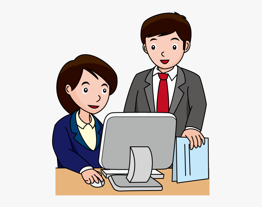 Transparent User Clipart - Use Computer In Office, Transparent Clipart