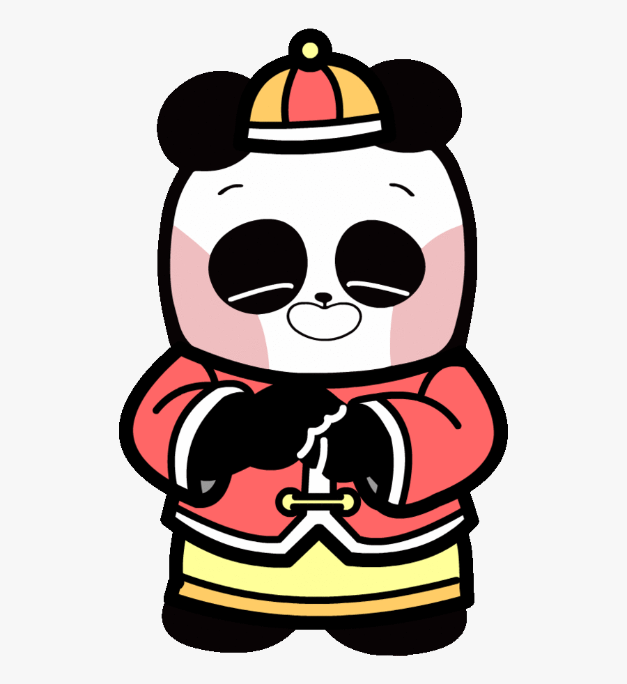 Happy New Year Panda Sticker Shiny Bear For Ios Android - Transparent Dance Panda Gif, Transparent Clipart