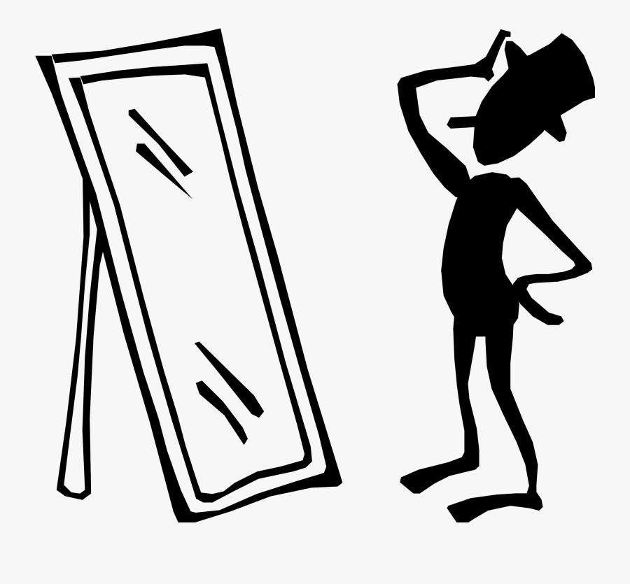 Man With Png Imagine - Looking In Mirror Cartoon, free clipart download, pn...