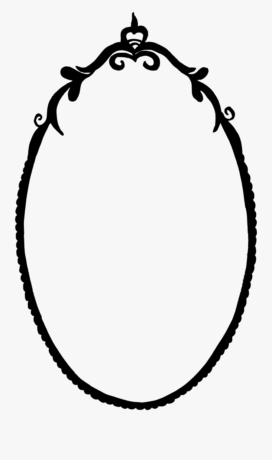 Mirror Frame Drawing - Silhouette Oval Frame Outline, Transparent Clipart