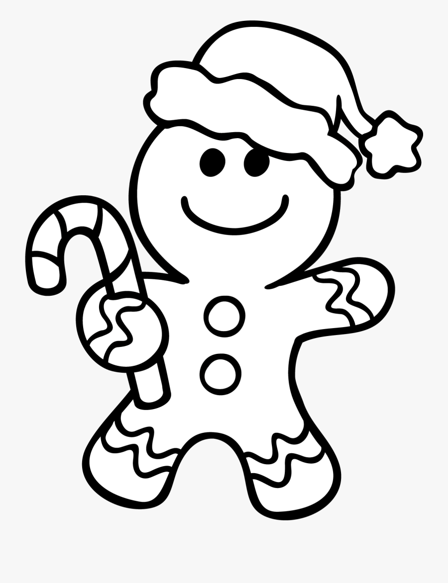 Gingerbread Man Coloring Page - Christmas Coloring Pages Gingerbread Man, Transparent Clipart