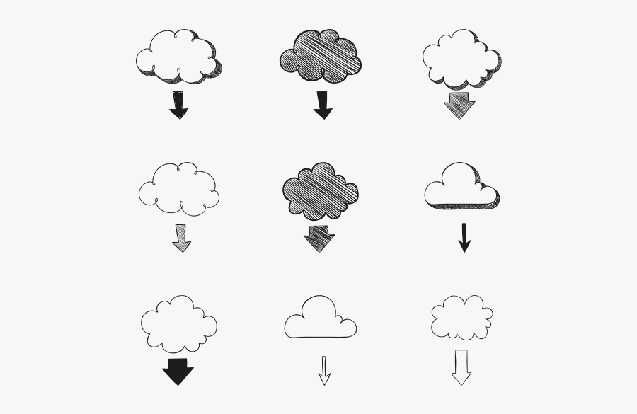 Hand Drawn Arrows Free - Cloud Chalk Png, Transparent Clipart