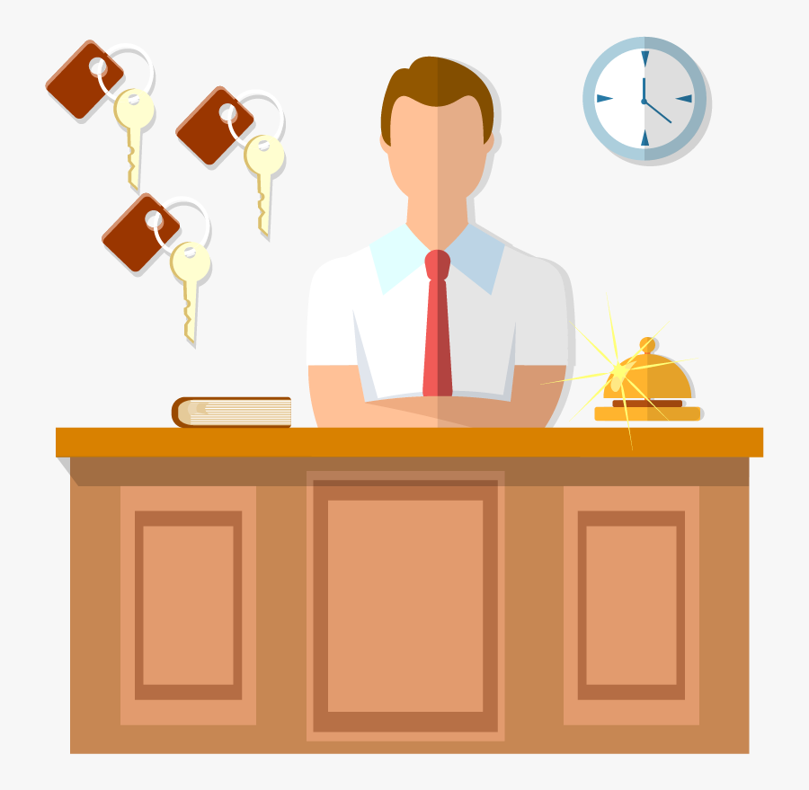 Property Management System On - Front Office Manager Cartoon, Transparent Clipart