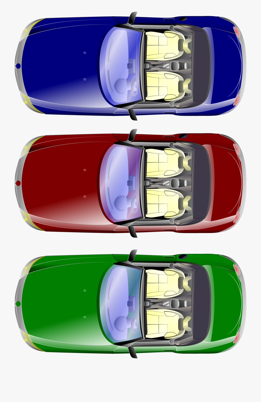 Car Mirror Clipart - Cartoon Car Top View, Transparent Clipart