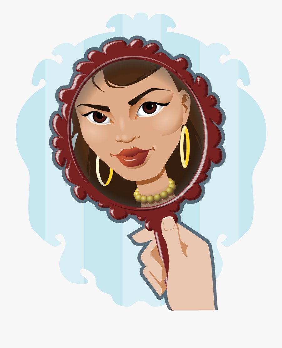Face, Mirror, Woman, Pretty, Fairy Story, Fairy Tale - Woman Mirror Png, Transparent Clipart