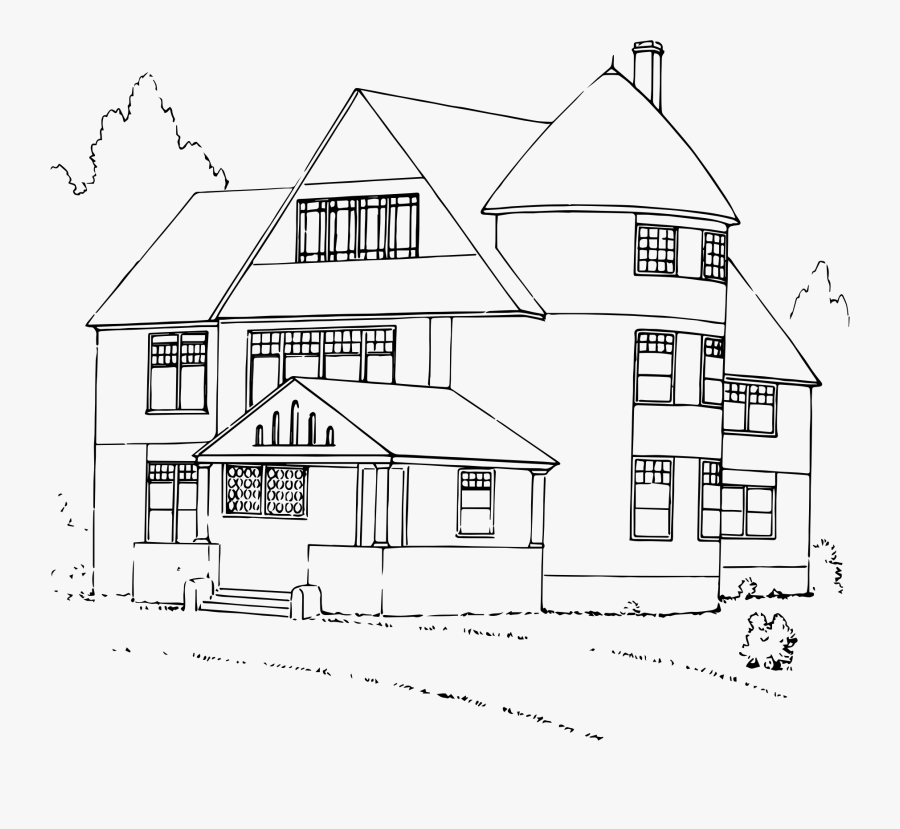 Black And White Mansion Clipart, Transparent Clipart