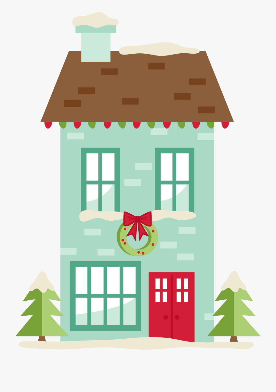 Christmas House Snowglobe Transparent Png Clip Art - Cute House Cartoon Png, Transparent Clipart