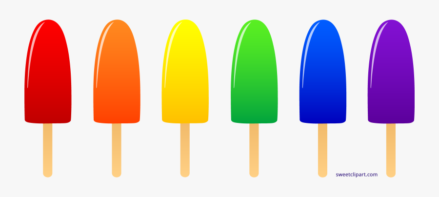 Popsicles Rainbow Clipart - Transparent Background Popsicle Clip Art Png, Transparent Clipart
