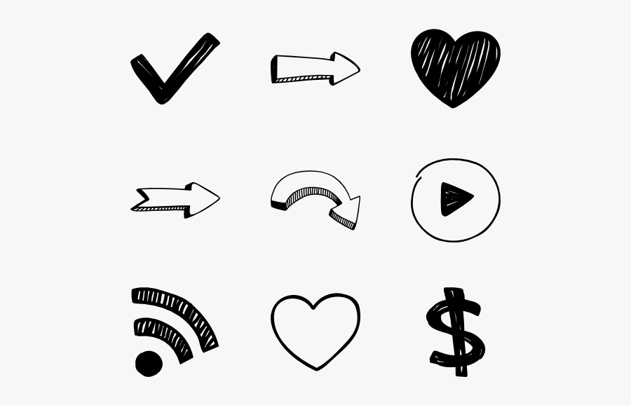 Hand Drawn Free Icons - Cute Arrow, Transparent Clipart