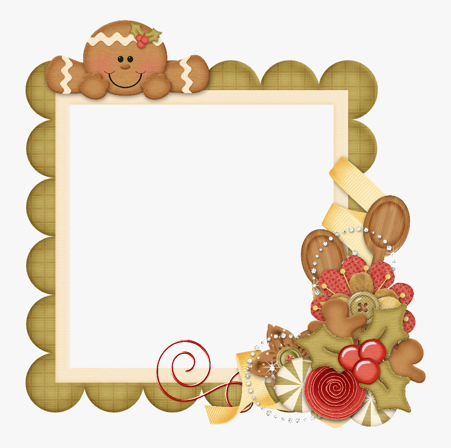 Gingerbread House Border Clipart - Gingerbread House Photo Frame, Transparent Clipart