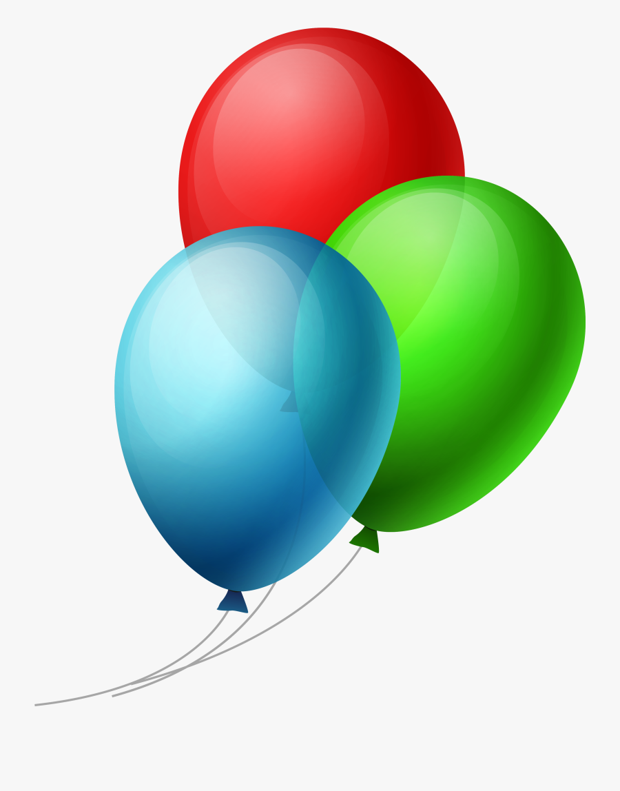 Balloon Clipart Chalkboard - Red Green Blue Balloons, Transparent Clipart