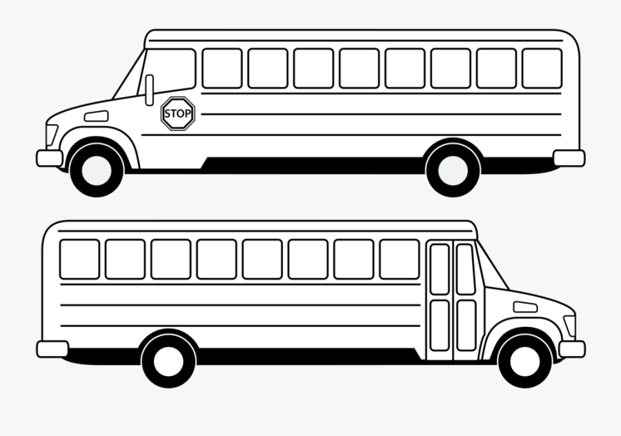 Bus, School, School Bus, Transportation, Vehicle - Buses Black And White, Transparent Clipart