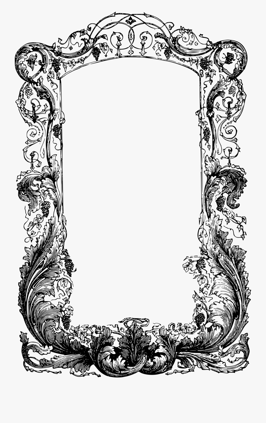 Transparent Ornate Frame Vector, Transparent Clipart