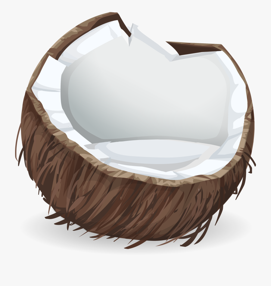 Coconut Clipart Broken - Coconut Sticker, Transparent Clipart