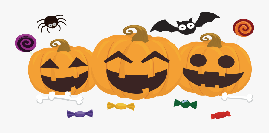 Vector Pumpkins Halloween Candy - Jack O Lantern And Candy Clipart, Transparent Clipart