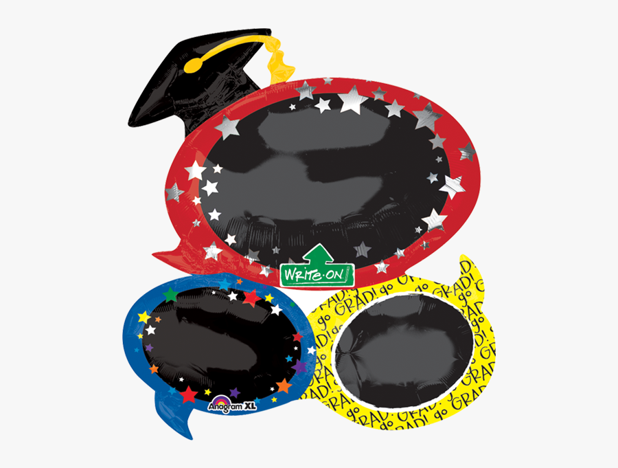 Packaged 28 Write On Graduation Word Bubble Chalkboard - Balloon, Transparent Clipart