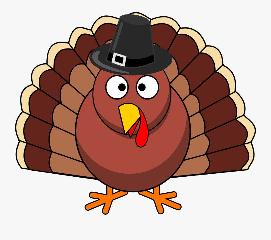 Thanksgiving Turkey With Black Hat - Cute Thanksgiving Turkey Cartoon, Transparent Clipart