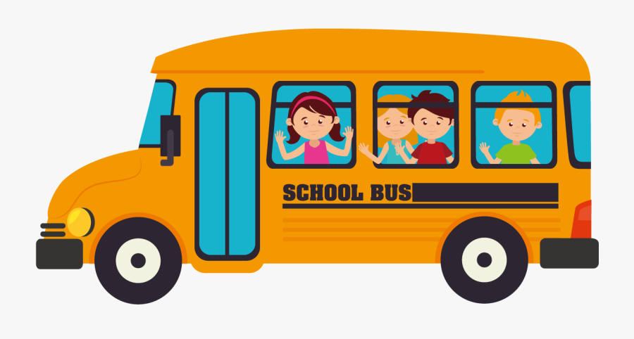 School Bus Transport - Transparent Background Cartoon School Bus, Transparent Clipart