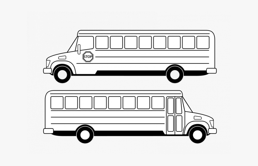 Clip Art School Bus Illustrations - School Bus Clipart Black And White, Transparent Clipart