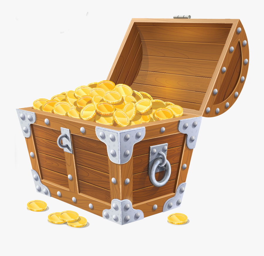 Treasure Chest Clipart Transparent Background - Treasure Chest Vector Png, Transparent Clipart